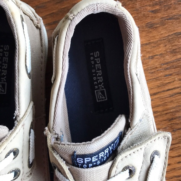 COPY - Sperry toddler size tan canvas Velcro close topsider shoes unisex - Picture 4 of 7
